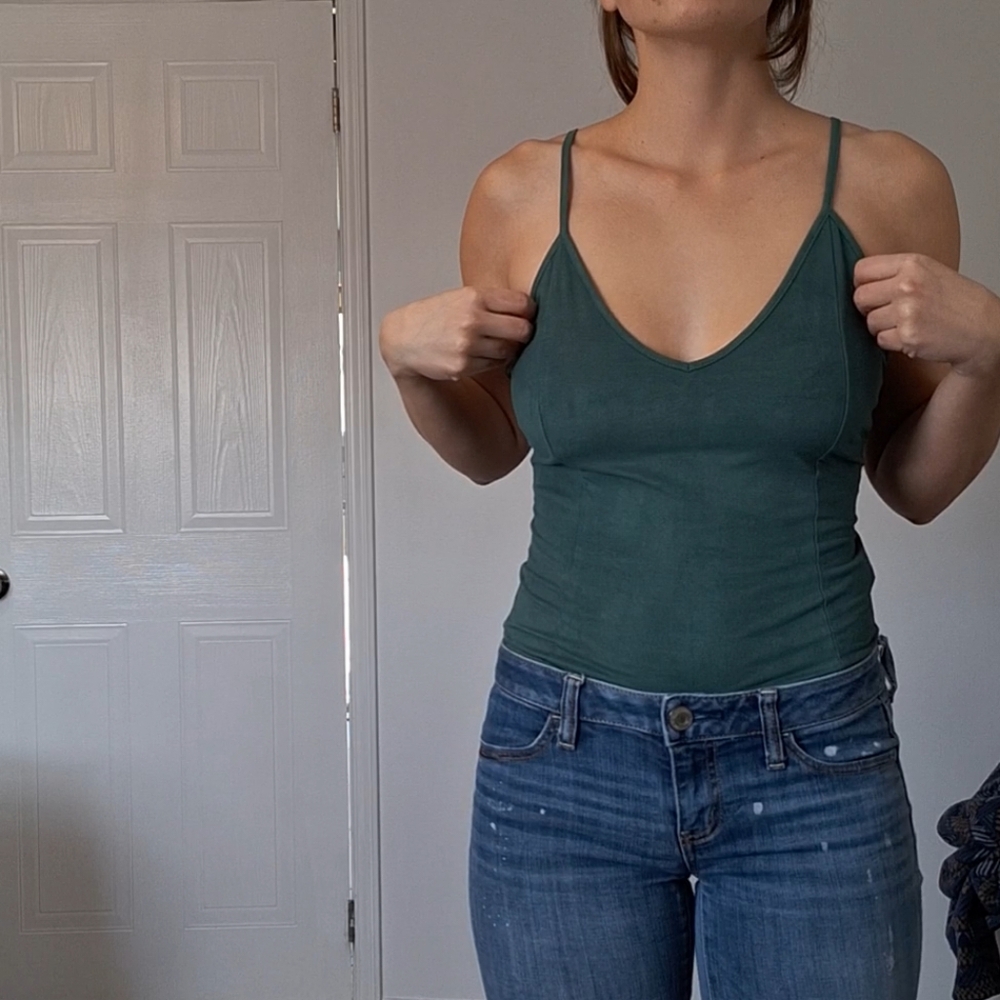 Green Suede Body Suit